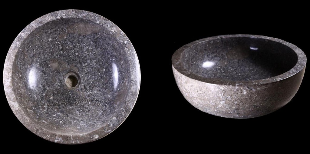 Stone basins Gemma in grey marble for bathroom
